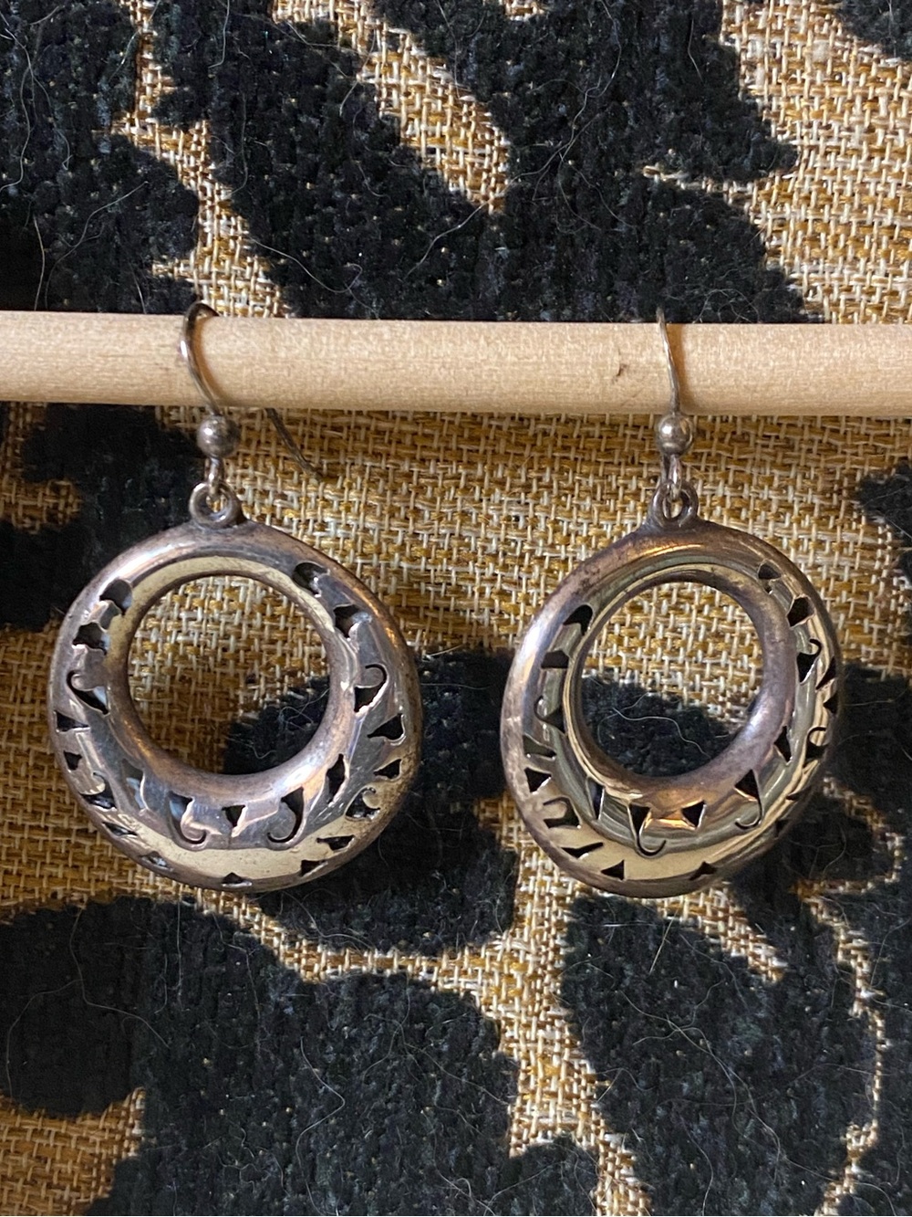 Sterling Silver Open Circle Drop Earrings - Silver